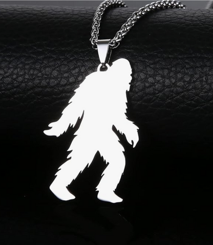 Bigfoot Pendant Yeti Monster Stainless Steel Ape Gorilla Chain Monkey Sasquatch Jewelry Gold Silver 24in.