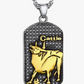 Lucky Chinese Zodiac Animal Chain Dog Pig Monkey Rat Tiger Sheep Cow Rabbit Dragon Snake Horse Sheep Chicken Jewelry Amulet Charm Dog Tag Stainless Steel Gold Silver 24in.