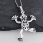 Flower Frog Necklace Pendant Toad Jewelry Womens Girls Teen Birthday Gift 925 Sterling Silver 20in.