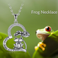 Frog Diamond Necklace Heart Love Pendant Toad Jewelry Womens Girls Teen Birthday Gift 925 Sterling Silver 20in.