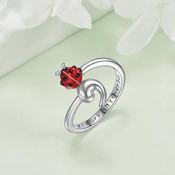 Adjustable Cute Frog Ring Ladybug Leaf Jewelry Opal Jellyfish Diamond Womens Girls Teen Birthday Gift 925 Sterling Silver