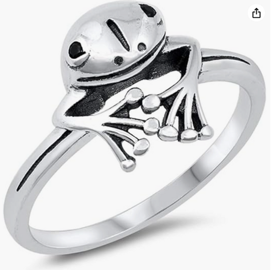 925 Sterling Silver Frogs Ring Frog Jewelry Womens Girls Teen Birthday Gift