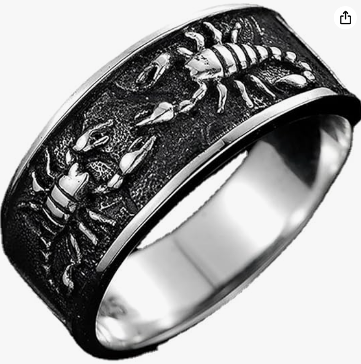 Black Stainless Steel Lizard Ring Baby Gecko Lizard Jewelry Spider Wolf Scorpion Cat Owl Birthday Gift