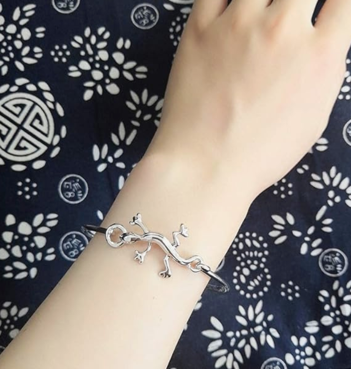 Silver Vintage Lizard Bracelet Baby Gecko Rose Gold Jewelry Lizard Girl Teens Women Birthday Gift