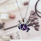 Purple Opal Frog Necklace Pendant Toad Jewelry Womens Girls Teen Birthday Gift Stainless Steel 20in.