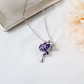 Purple Opal Frog Necklace Pendant Toad Jewelry Womens Girls Teen Birthday Gift Stainless Steel 20in.