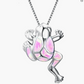 Green Opal Frog Necklace Pendant Pink Toad Jewelry Womens Girls Teen Birthday Gift Silver Stainless Steel 20in.