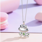 Cute Green Frog Necklace Pendant Toad Jewelry Womens Girls Teen Birthday Gift Silver 925 Sterling Silver 20in.