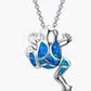 Green Opal Frog Necklace Pendant Pink Toad Jewelry Womens Girls Teen Birthday Gift Silver Stainless Steel 20in.