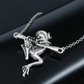 Cute Hanging Frog Necklace Pendant Toad Jewelry Womens Girls Teen Birthday Gift Silver 925 Sterling Silver 20in.
