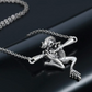 Cute Hanging Frog Necklace Pendant Toad Jewelry Womens Girls Teen Birthday Gift Silver 925 Sterling Silver 20in.