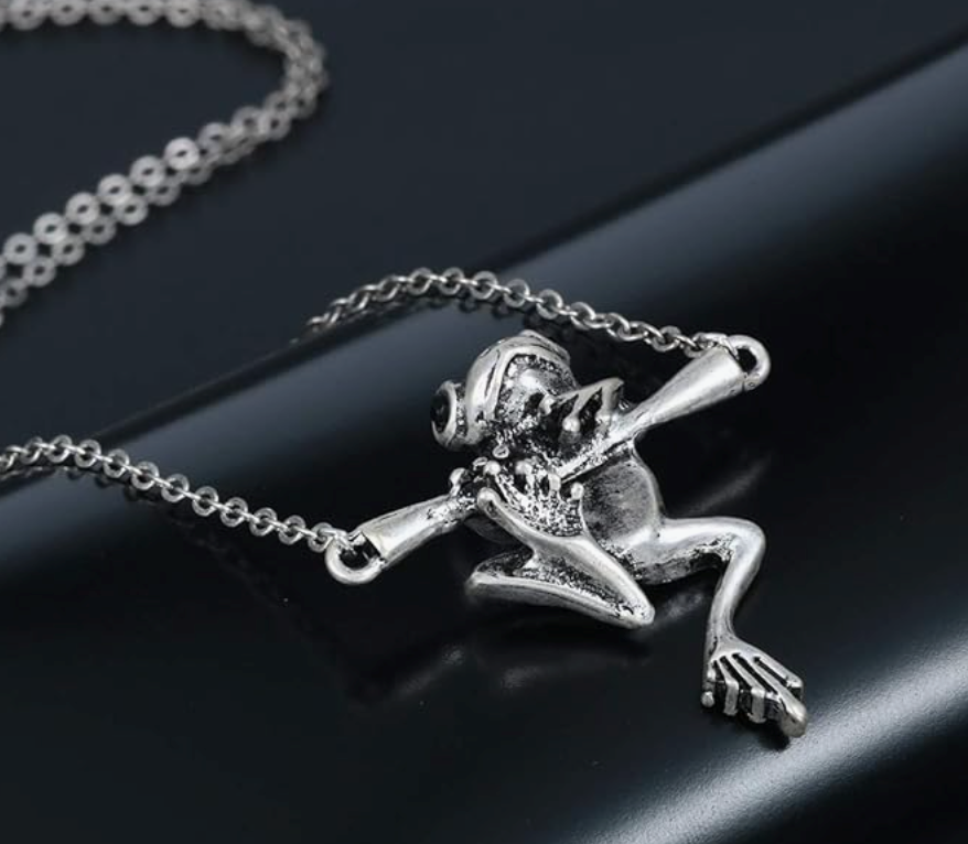 Cute Hanging Frog Necklace Pendant Toad Jewelry Womens Girls Teen Birthday Gift Silver 925 Sterling Silver 20in.
