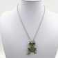 Green Frog Necklace Diamond Pendant Clothes Pin Brooch Toad Jewelry Chain Womens Girls Teen Birthday Gift Gold Silver 20in.