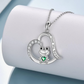 Green Heart Diamond Chain Frog Necklace Pendant Toad Love Jewelry Chain Womens Girls Teen Birthday Gift 925 Sterling Silver 20in.