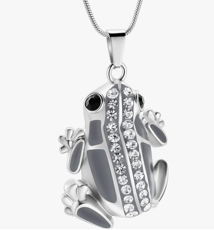 Cute Green Diamond Chain Frog Necklace Pendant Blue Red Toad Jewelry Chain Womens Girls Teen Birthday Gift 925 Sterling Silver 20in.