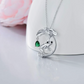 Green Diamond Frog Necklace Pendant Pink Lotus Flower Toad Jewelry Chain Womens Girls Teen Birthday Gift 925 Sterling Silver 20in.