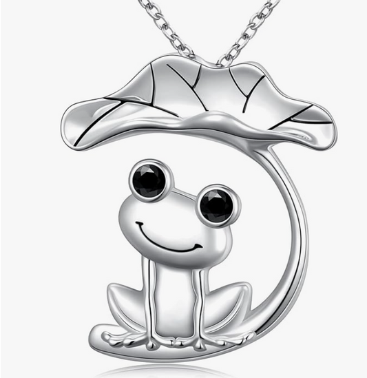 Frog Ladybug Mushroom Diamond Necklace Pendant Giraffe Sheep Toad Jewelry Chain Womens Girls Teen Birthday Gift 925 Sterling Silver 20in.