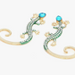 Green Blue Crystal Lizard Earring Baby Gecko Jewelry Lizard Girl Teens Women Birthday Gift Gold Stainless Steel Earrings