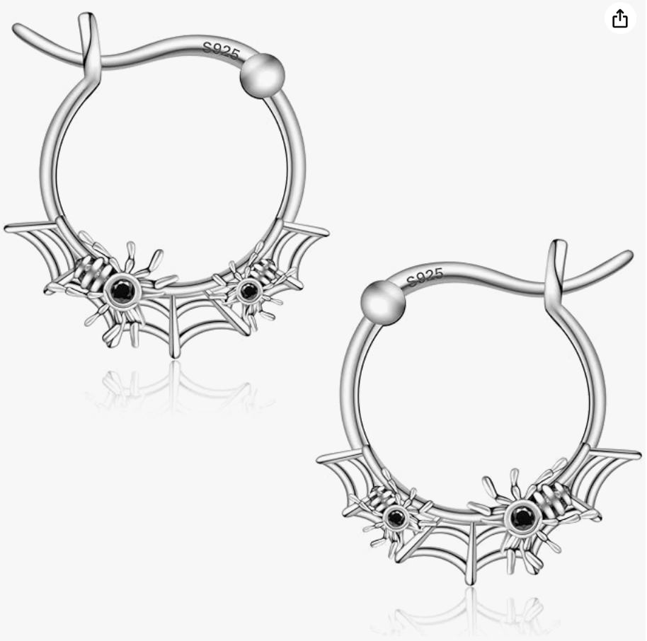 Gecko Lizard Hoop Earrings Octopus Skull Jewelry Bat Spider Girl Teens Women Birthday Gift 925 Sterling Silver Earrings