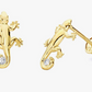 14k Yellow Gold Gecko Lizard Earring Baby Jewelry Lizard Girl Teens Women Birthday Gift Screw Back Earrings