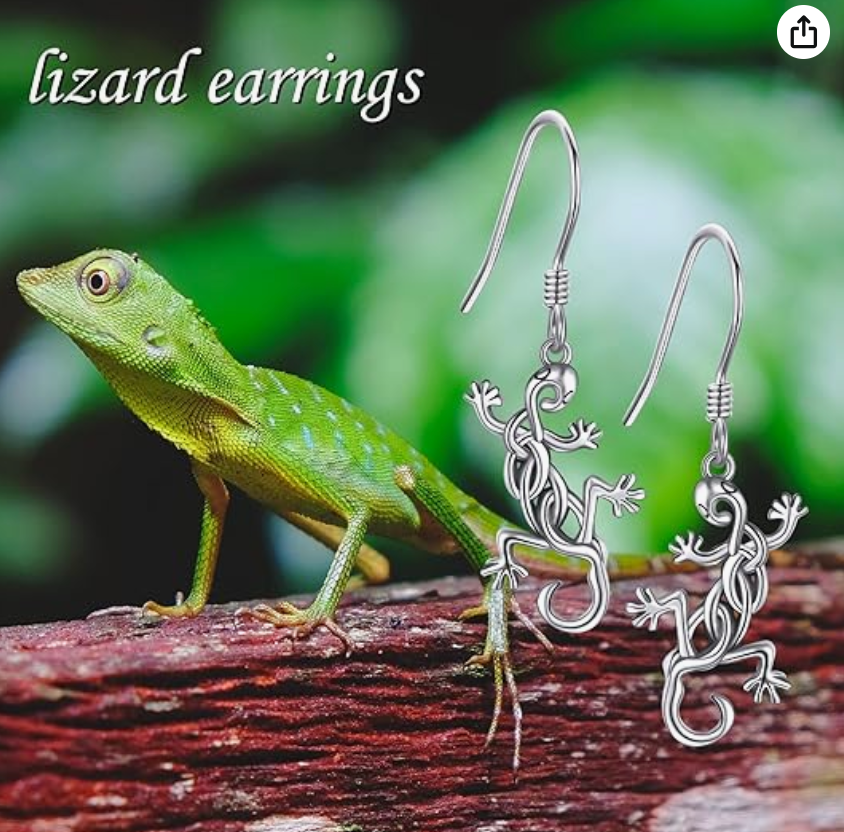 Celtic Gecko Lizard Earrings Cat Skull Chicken Jewelry Dagger Sword Dragonfly Girl Teens Women Birthday Gift 925 Sterling Silver Gothic Punk Earrings