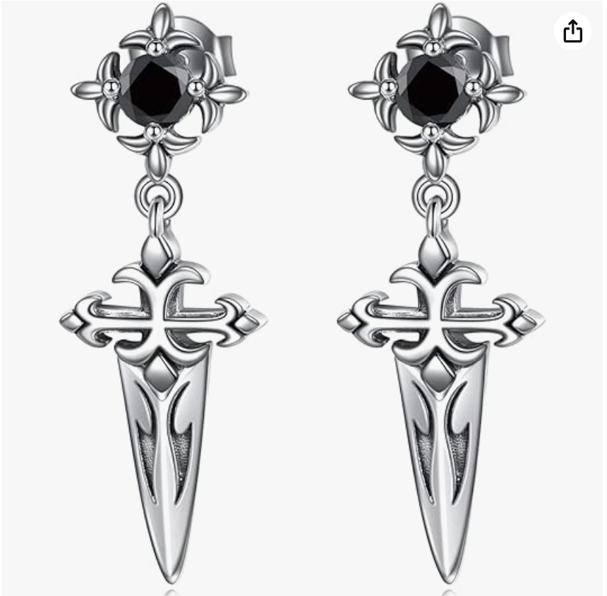 Celtic Gecko Lizard Earrings Cat Skull Chicken Jewelry Dagger Sword Dragonfly Girl Teens Women Birthday Gift 925 Sterling Silver Gothic Punk Earrings