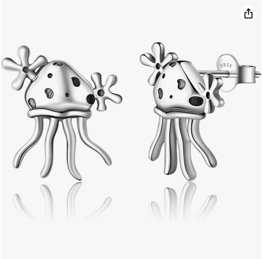 Gecko Lizard Earring Jewelry Baby Lizard Girl Teens Women Birthday Gift 925 Sterling Silver Spider Fox Elephant Lion Snail Jellyfish Crocodile Earrings