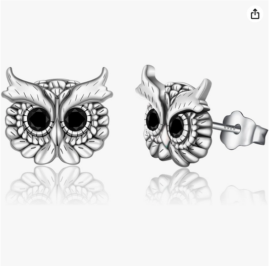 Owl Earrings Wise Owl Graduation Jewelry Sailor Anchor Owl Girl Teens Women Birthday Gift 925 Sterling Silver Earrings
