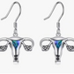 Uterus Earrings Abalone Uterus Jewelry Women Birthday Gift 925 Sterling Silver Hanging Dangle Earrings