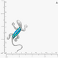 Cute Blue Green Opal Lizard Necklace Pendant Baby Gecko Jewelry Silver Chain Birthday Gift 925 Sterling Silver 20in.