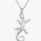 Diamond Lizard Necklace Bat Pendant Baby Gecko Jewelry Silver Chain Birthday Gift 925 Sterling Silver 20in.