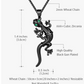 Black Stainless Steel Lizard Necklace Pendant Green Eye Baby Gecko Jewelry Chain Birthday Gift 22in.