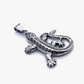 Vintage Lizard Pendant Black Stainless Steel Lizard Necklace Baby Gecko Jewelry Chain Birthday Gift 24in.