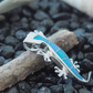 925 Sterling Silver Lizard Pendant Blue Opal Lizard Necklace Baby Gecko Jewelry Chain Birthday Gift 20in.