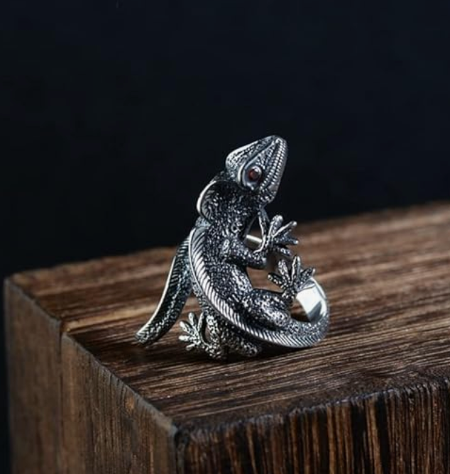 Adjustable Tiger Ring Stainless Steel Baby Gecko Lizard Jewelry Horse Dragon Mouse Ring Birthday Gift