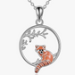 Red Panda Pendant Diamond Fox Necklace Raccoon Jewelry Capybara Chain Lemur Birthday Gift 925 Sterling Silver 20in.