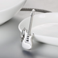 Electric Guitar Pendant Necklace Punk Rocker Jewelry Chain Birthday Gift Stainless Steel 24in.