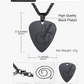 Black Guitar Pick Pendant Necklace Guitar Silver Jewelry Chain Birthday Gift Gold Stainless Steel 24in.
