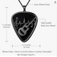 Guitar Pick Pendant Necklace Music Treble Clef Silver Jewelry Chain Birthday Gift Black Stainless Steel 24in.