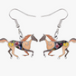 Colorful Horse Earrings Dangle Horse Cowgirl Jewelry Birthday Gift Silver Stainless Steel