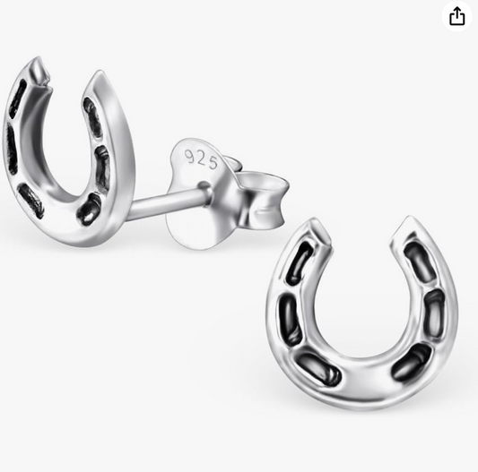 Cute Small Horseshoe Earrings Horse Lucky Jewelry Birthday Gift 925 Sterling Silver