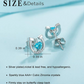 Blue Heart Diamond Horseshoe Earrings Pink Horse Lucky Jewelry Birthday Gift 925 Sterling Silver