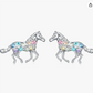 Rainbow Horse Earrings Diamond Horse Cowgirl Jewelry Birthday Gift 925 Sterling Silver