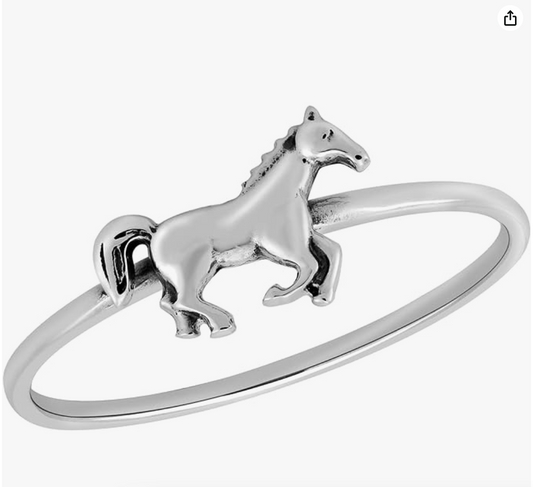 Running Stallion Horse Ring Free Spirit Horse Cowgirl Jewelry Birthday Gift 925 Sterling Silver