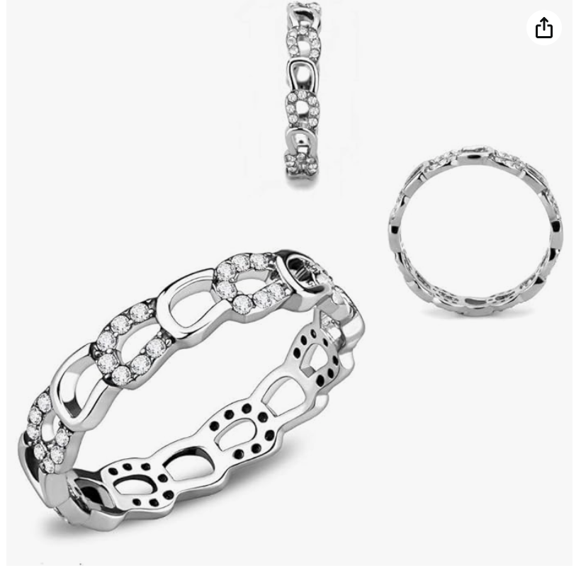 Horseshoe Equestrian Diamond Ring Eternity Band Lucky Horse Jewelry Birthday Gift 925 Sterling Silver