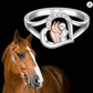 Diamond Horse Hug Ring Cowgirl Horse Jewelry Birthday Gift Rose Gold 925 Sterling Silver