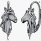 Horse Earrings Dangle Hanging Leverback Diamond Earrings Hoops Horse Cowgirl Jewelry Birthday Gift Rose Gold Black 925 Sterling Silver