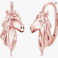 Horse Earrings Dangle Hanging Leverback Diamond Earrings Hoops Horse Cowgirl Jewelry Birthday Gift Rose Gold Black 925 Sterling Silver