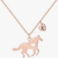 Custom Letter Name Horse Necklace Cowgirl Pendant Chain Love Heart Jewelry Birthday Gift Rose Gold 925 Sterling Silver 20in.