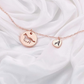 Custom Letter Name Horse Medallion Necklace Pendant Cowgirl Chain Love Heart Jewelry Birthday Gift Rose Gold 925 Sterling Silver 20in.